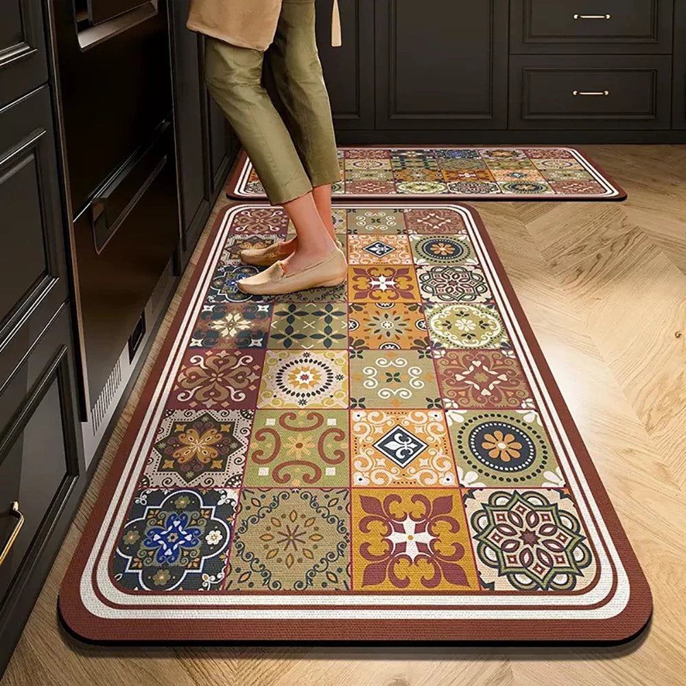 Crystal Velvet Non-Slip Kitchen Runner Rug – Absorbent & Soft
