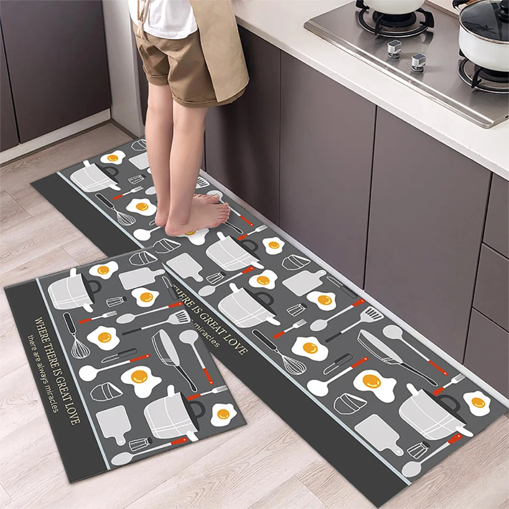 Crystal Velvet Non-Slip Kitchen Runner Rug – Absorbent & Soft