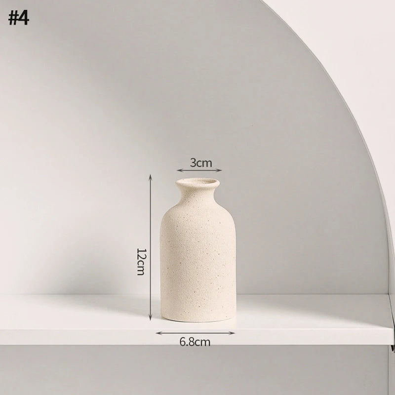 White Nordic Ceramic Vase for Dried Flowers and Home Decor
