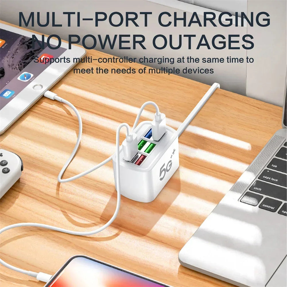 6-in-1 USB Charging Station Desktop Organizer with Fast Charging