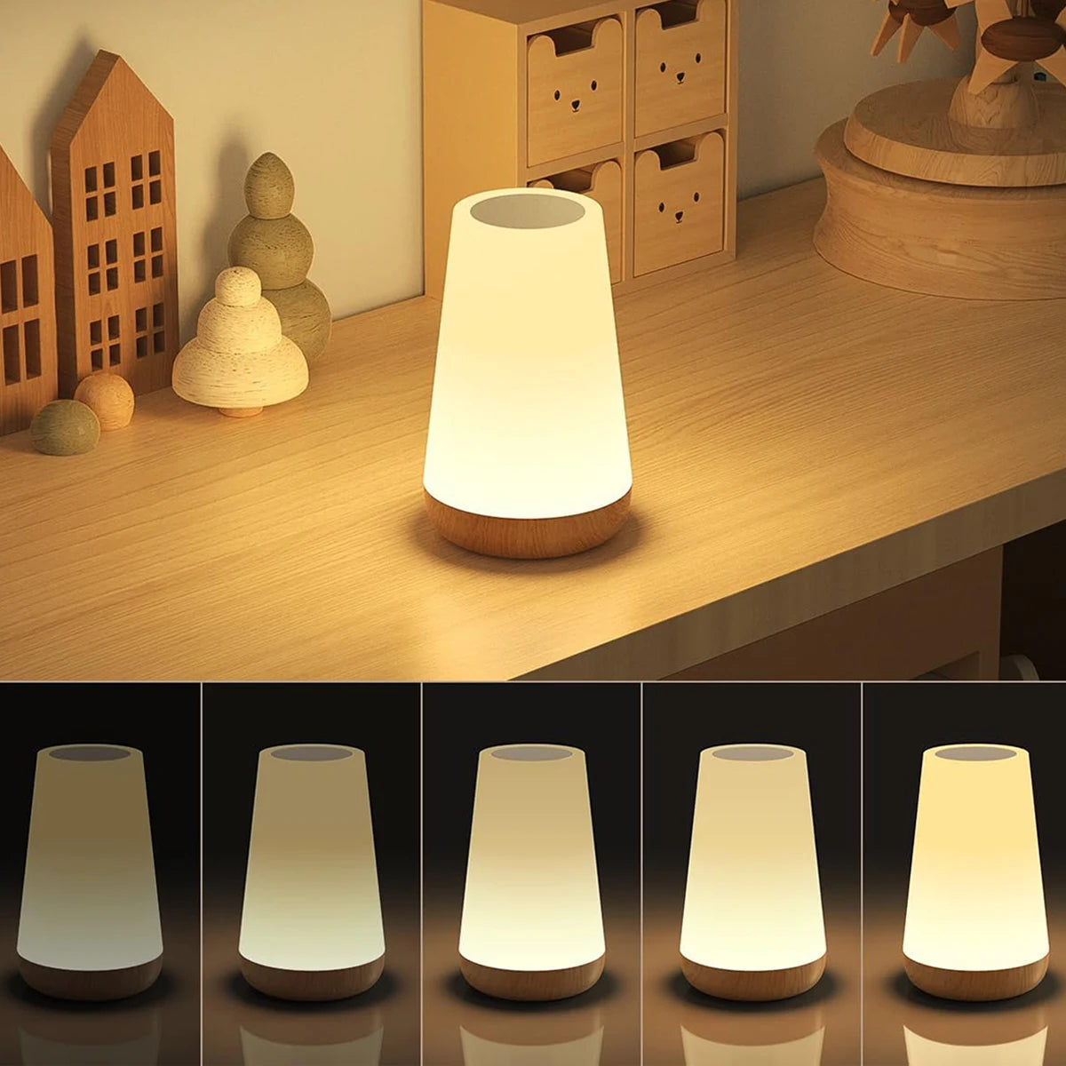 13-Color LED Night Light with Remote, Touch & USB Rechargeable
