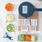 9-in-1 Vegetable Chopper, Slicer & Grater with Aluminium Blades
