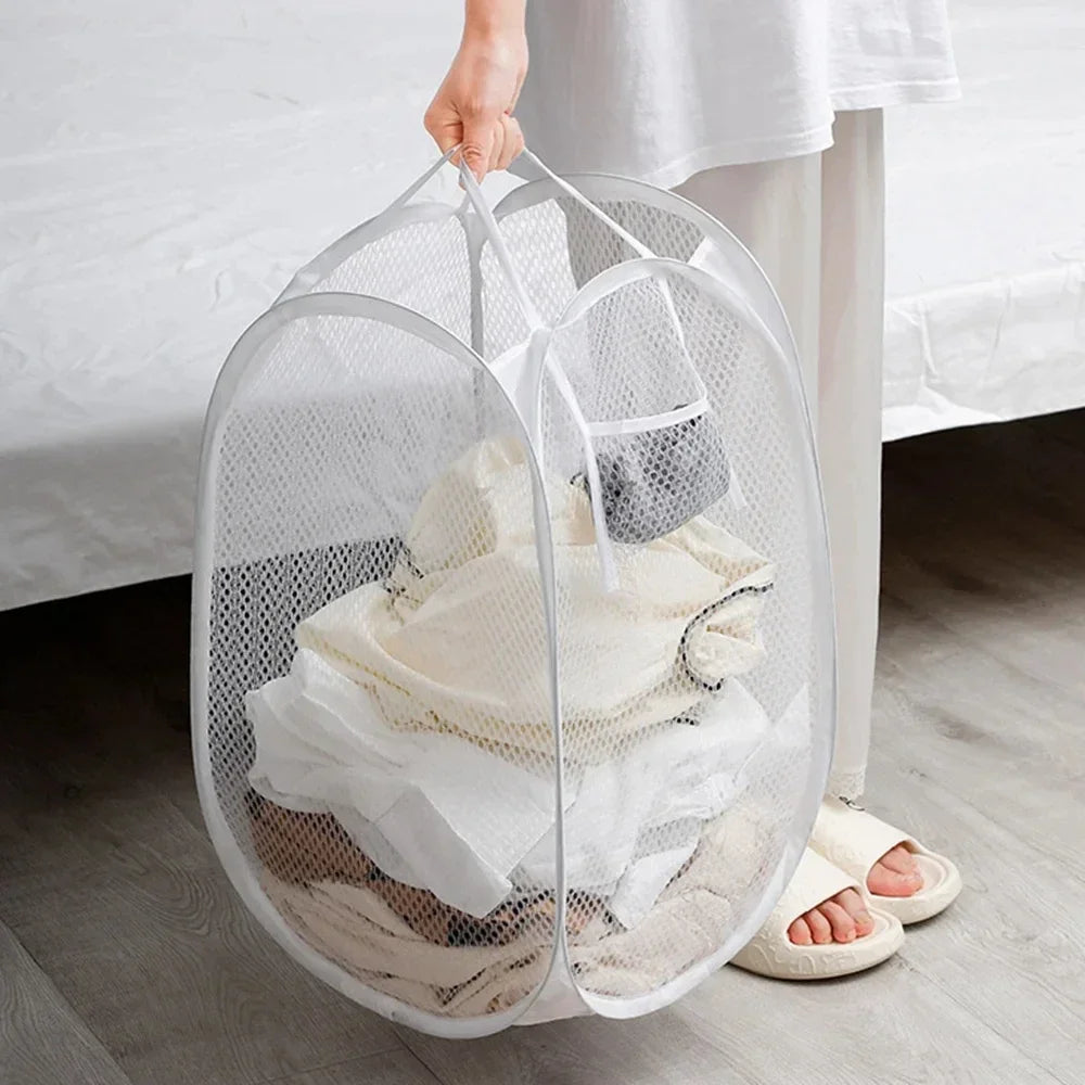 Foldable Ventilated Laundry Basket Large Capacity Portable