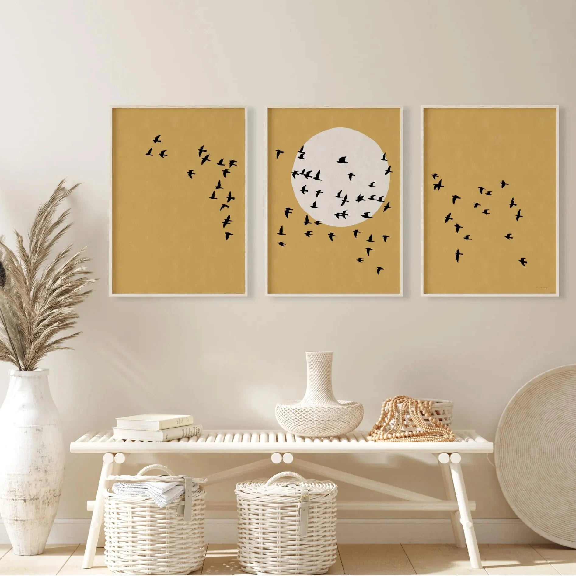 Japanese Alps Sunrise Canvas Wall Art Set of 3 – Abstract Landscape Prints