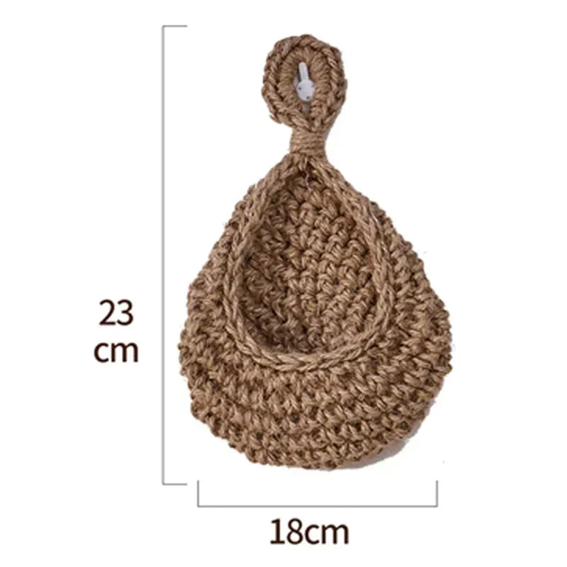 Handwoven Wicker Hanging Wall Fruit & Vegetable Basket for Kitchen