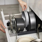 Expandable Pot, Pan & Lid Organizer Rack for Kitchen Cabinets