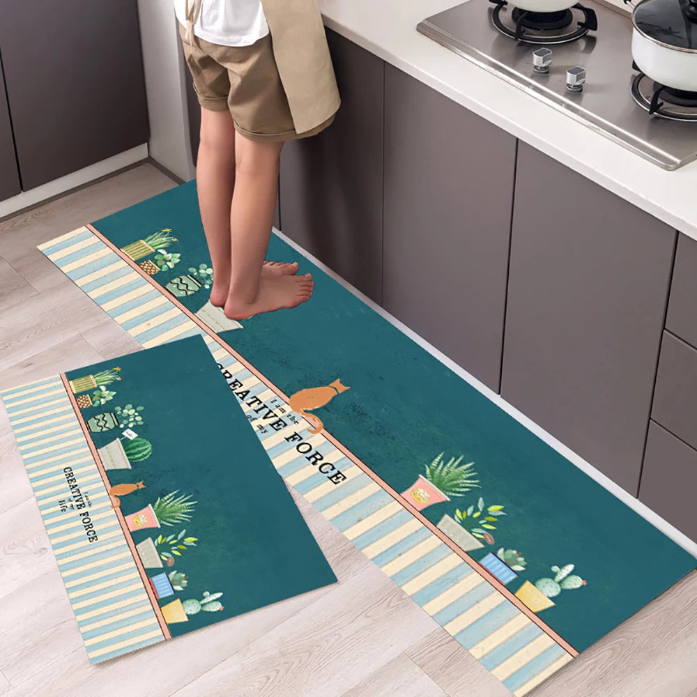 Crystal Velvet Non-Slip Kitchen Runner Rug – Absorbent & Soft