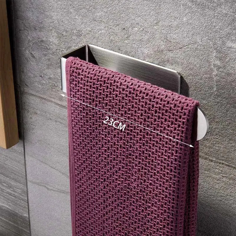 Self-Adhesive Towel Rack No Drill Stainless Steel 40cm Brushed