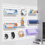 Modular Pegboard Wall Organizer Kit with No-Drill Installation