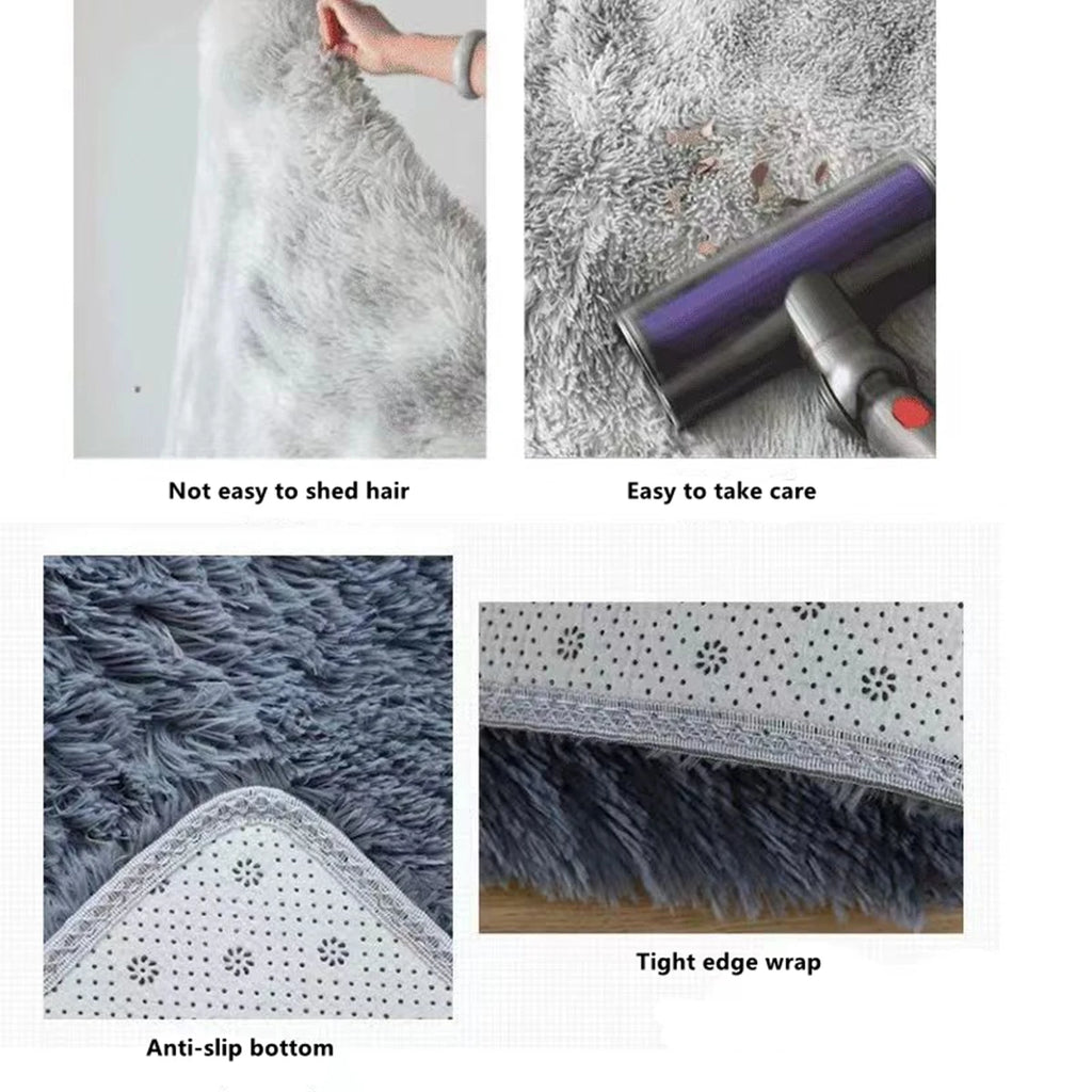 Soft Shaggy Area Rug Fluffy Non-Slip Bedroom & Living Room Carpet