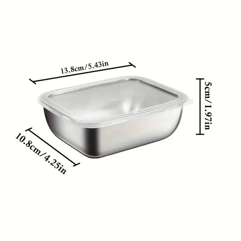 Stainless Steel Meal Prep Containers – 5-Piece Stackable Set