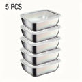 Stainless Steel Meal Prep Containers – 5-Piece Stackable Set