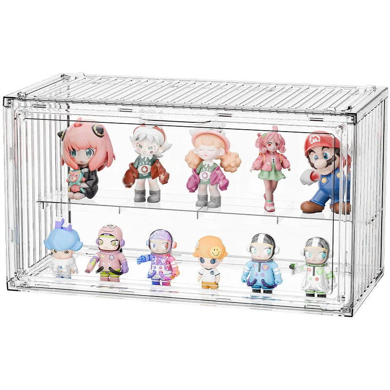 3-Tier Acrylic Display Case Dustproof Step Shelf for Figures & Jewelry