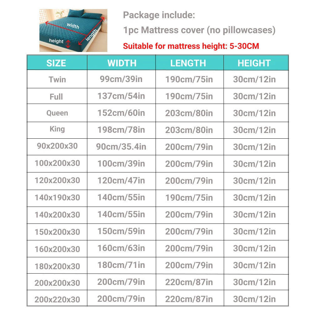 Waterproof Mattress Protector Fitted Deep Pocket | 3D Air Fabric Breathable Bed Cover