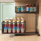 2-Tier Pull-Out Cabinet Organizer with Adjustable Slide-Out Drawers