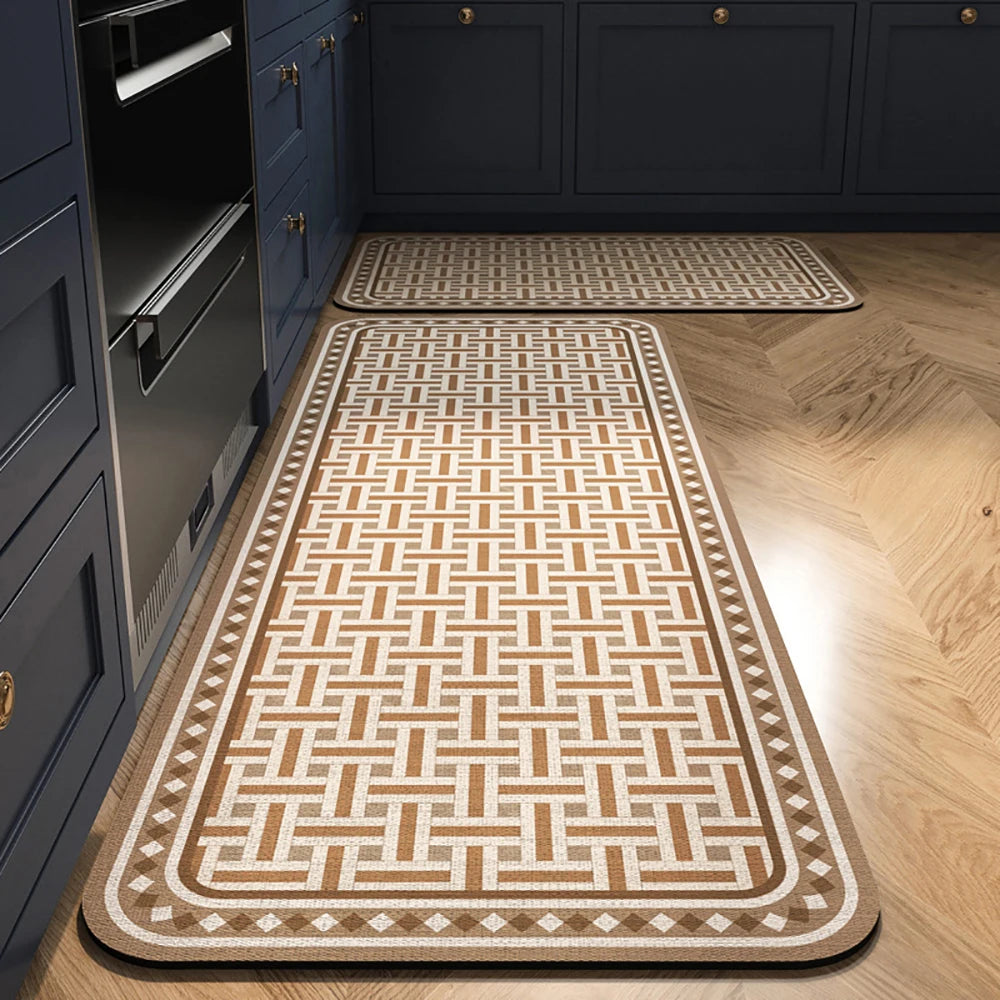 Crystal Velvet Non-Slip Kitchen Runner Rug – Absorbent & Soft