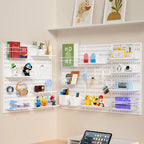 Modular Pegboard Wall Organizer Kit with No-Drill Installation
