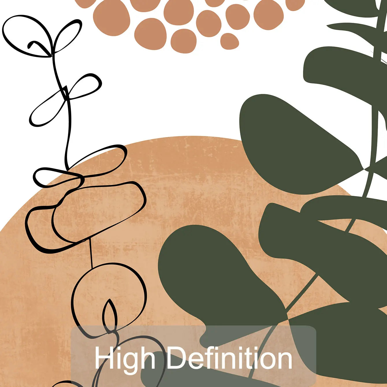 Abstract Botanical Wall Art Set of 3 | Boho Mid-Century Canvas Prints