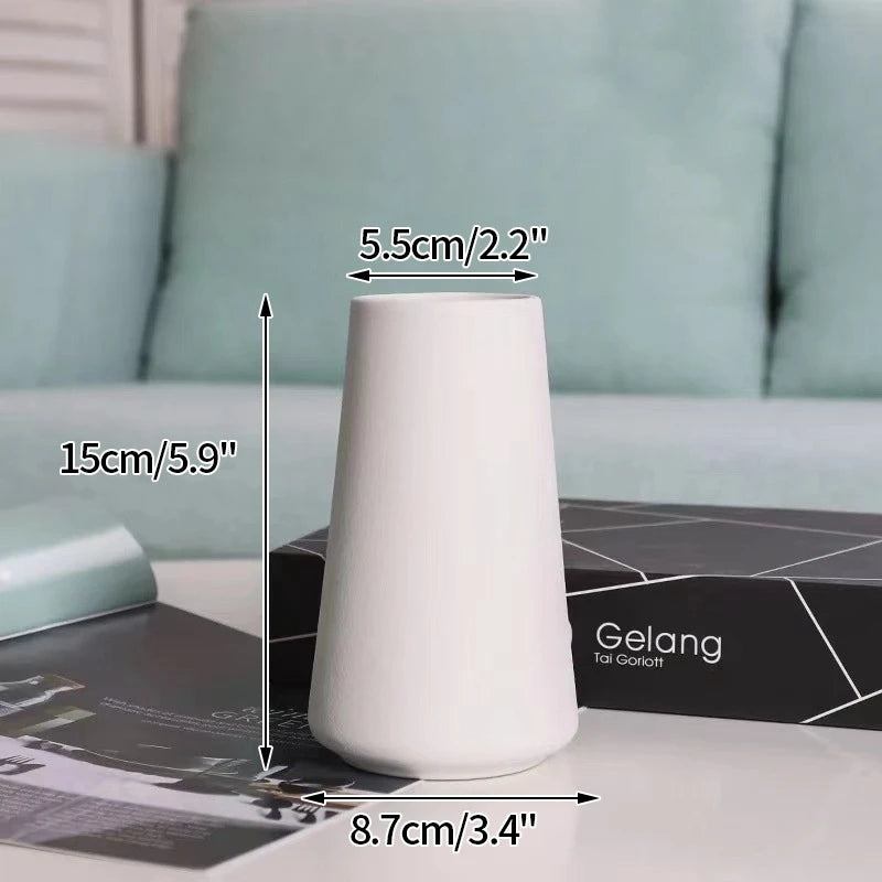 White Ceramic Bud Vase Nordic Minimalist Home Decor