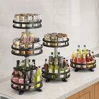 360° Rotating Spice Rack Organizer – Multi-Tier Carbon Steel