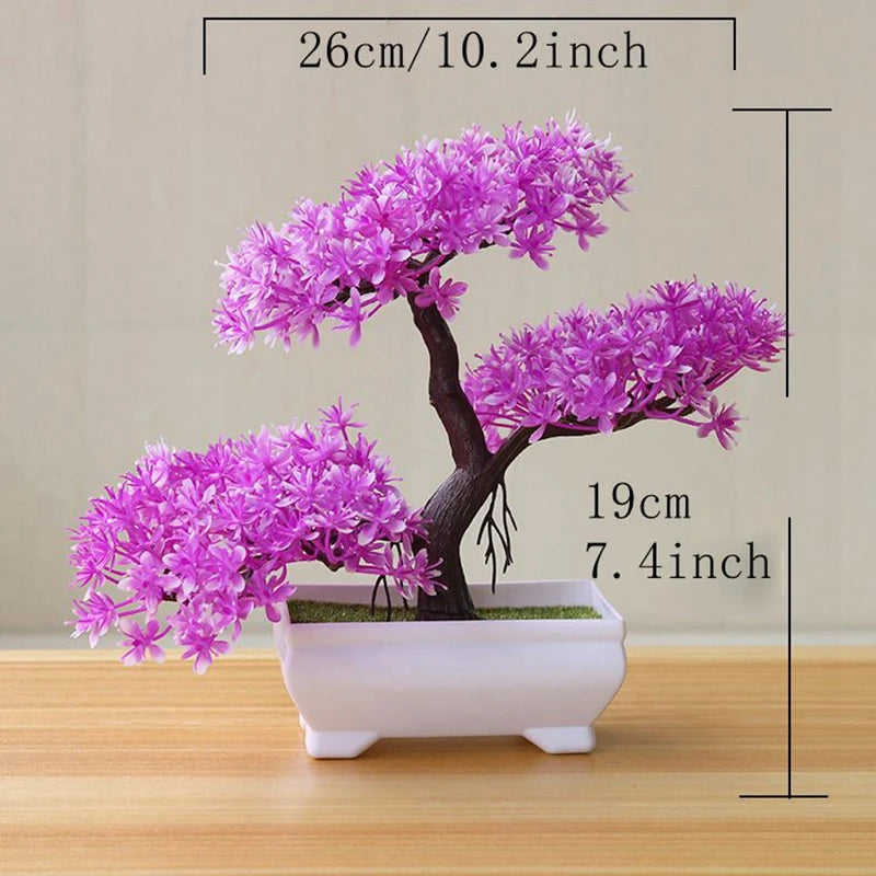 Artificial Bonsai Tree Small Potted Fake Plant for Home & Desk Decor