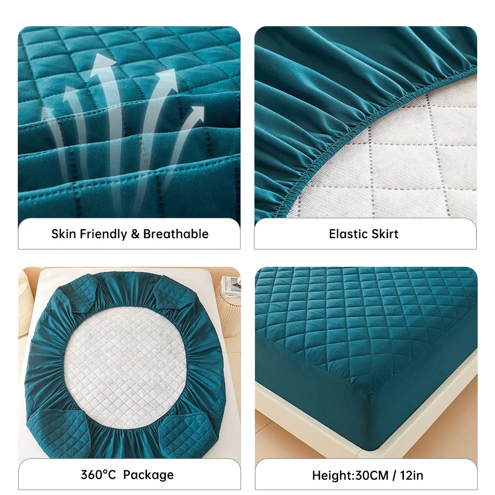 Waterproof Mattress Protector Fitted Deep Pocket | 3D Air Fabric Breathable Bed Cover