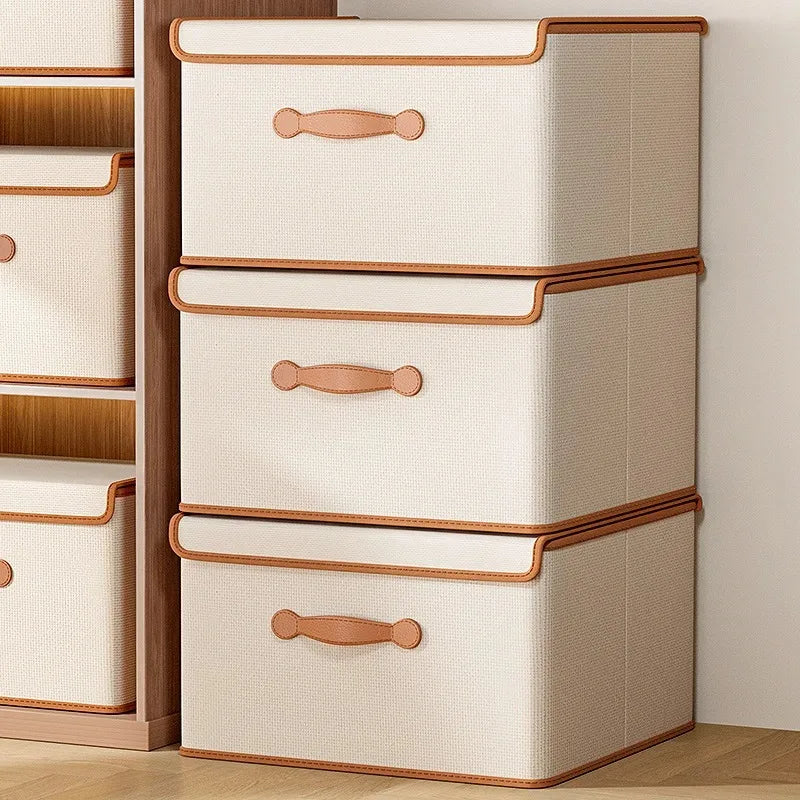 Clothes Storage Box With Lid Wardrobe Organizer for Blankets Underwear
