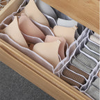 Underwear Drawer Organizer with Compartments for Bras, Socks & Underwear