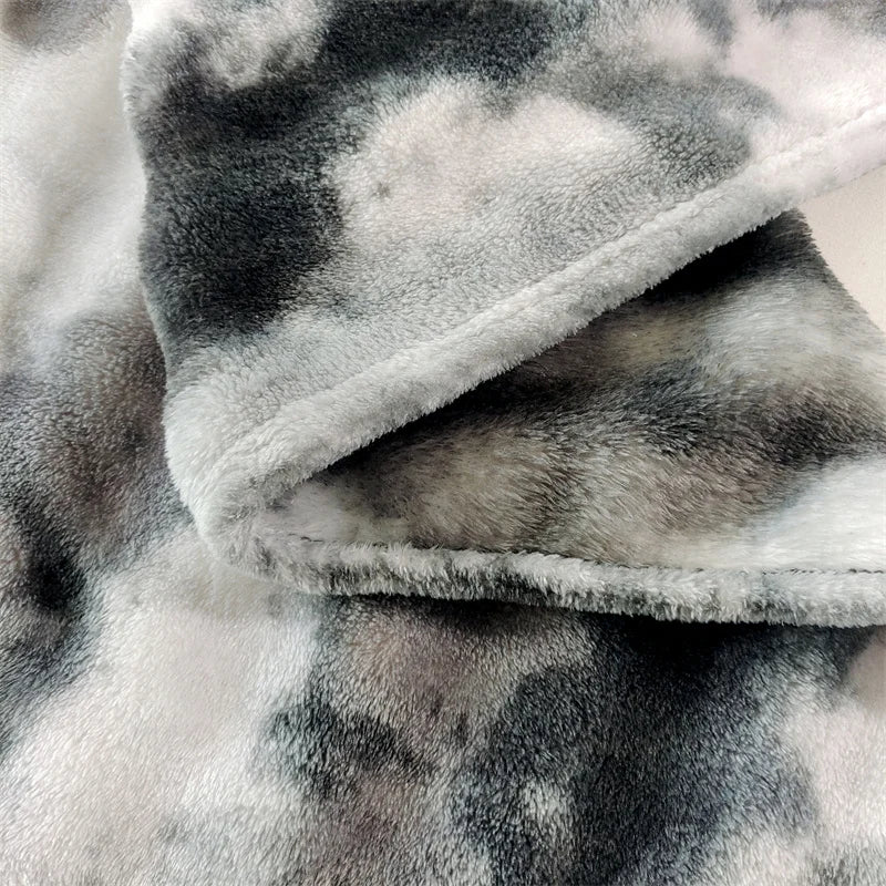 Gradient Bubble Fleece Throw Blanket – Soft Plush Faux Rabbit Fur