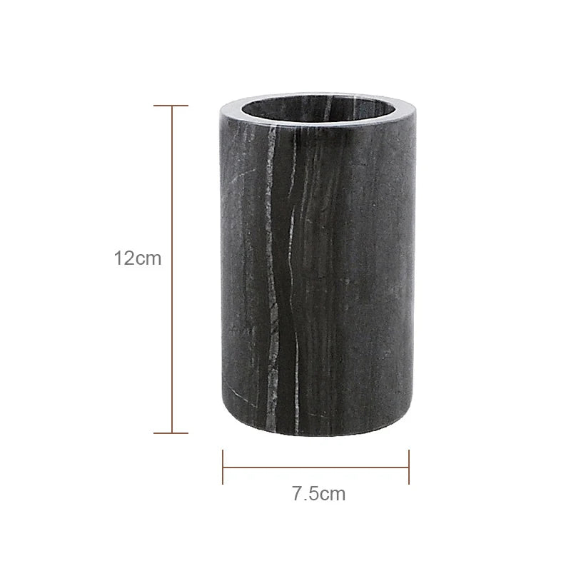 Black Marble Bathroom Accessories Set – Toothbrush Holder, Soap Dispenser & Dish Tray