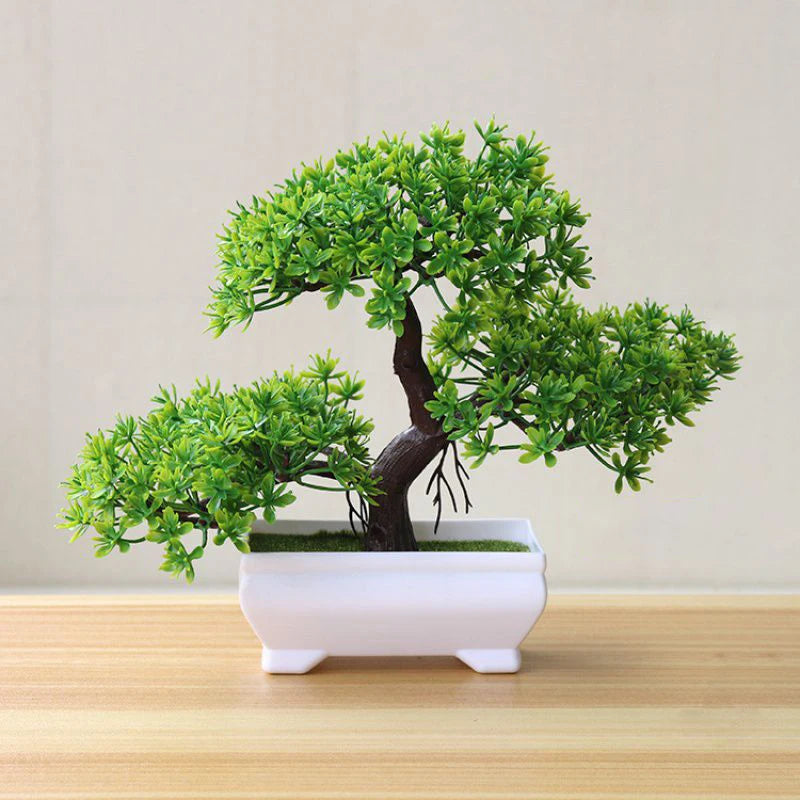 Artificial Bonsai Tree Small Potted Fake Plant for Home & Desk Decor
