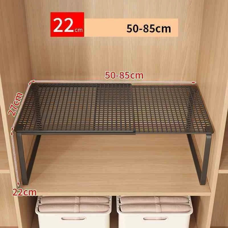 Stackable Expandable Closet Shelf Divider – Adjustable Steel Wardrobe Organizer