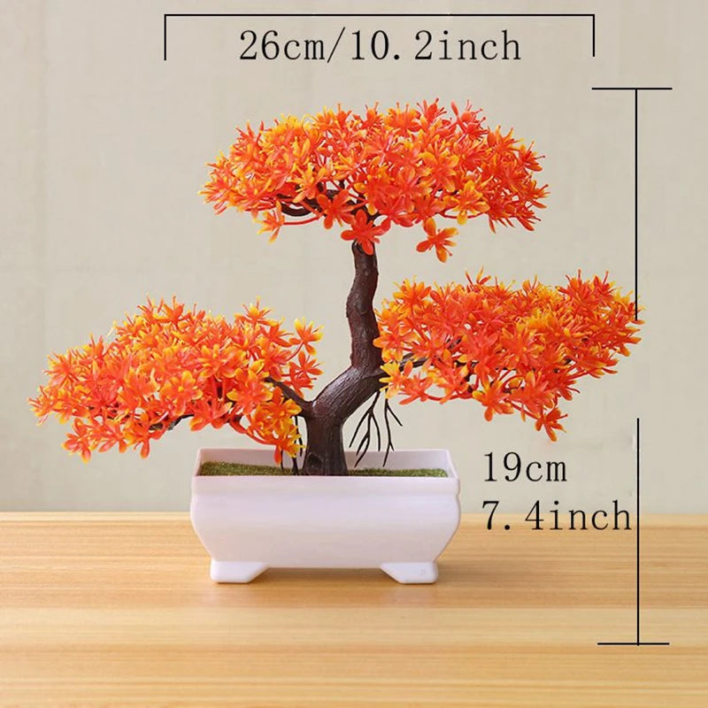 Artificial Bonsai Tree Small Potted Fake Plant for Home & Desk Decor