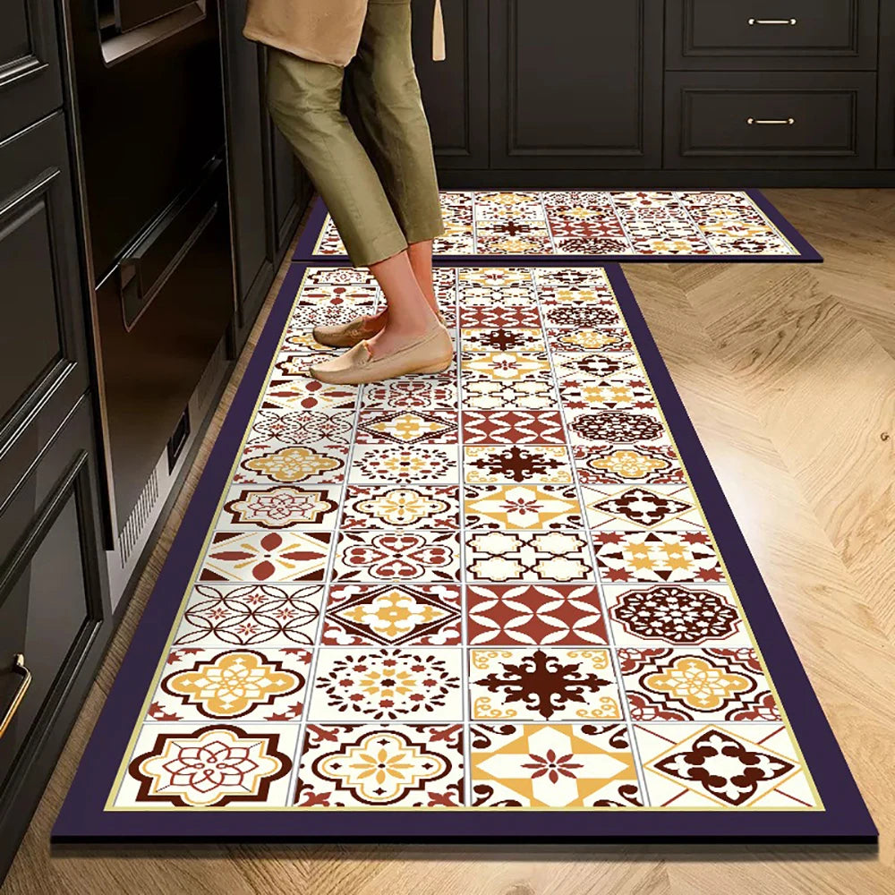 Crystal Velvet Non-Slip Kitchen Runner Rug – Absorbent & Soft
