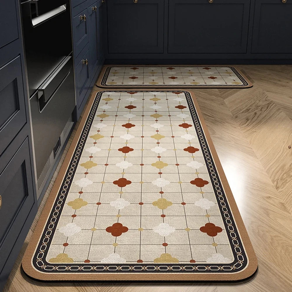 Crystal Velvet Non-Slip Kitchen Runner Rug – Absorbent & Soft