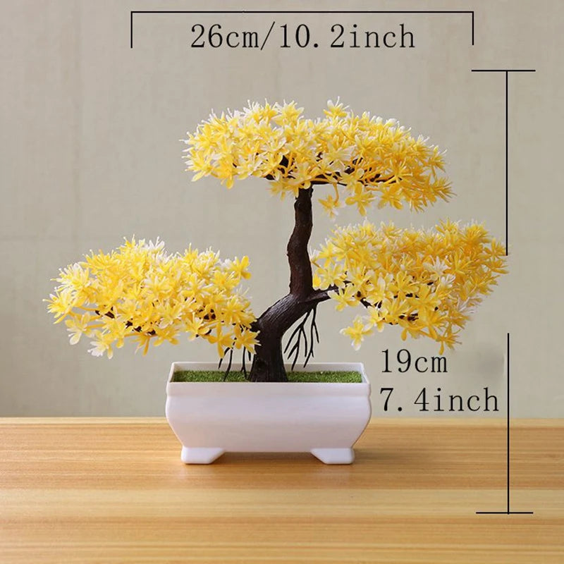 Artificial Bonsai Tree Small Potted Fake Plant for Home & Desk Decor