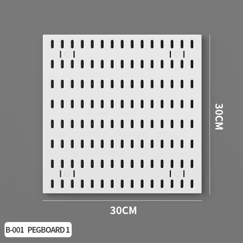 Modular Pegboard Wall Organizer Kit with No-Drill Installation