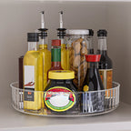360° Rotating Lazy Susan Organizer – Clear Turntable for Fridge & Pantry