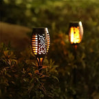 Solar Flame Torch Light Flickering Waterproof Outdoor Garden Path Lamp