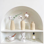 White Nordic Ceramic Vase for Dried Flowers and Home Decor