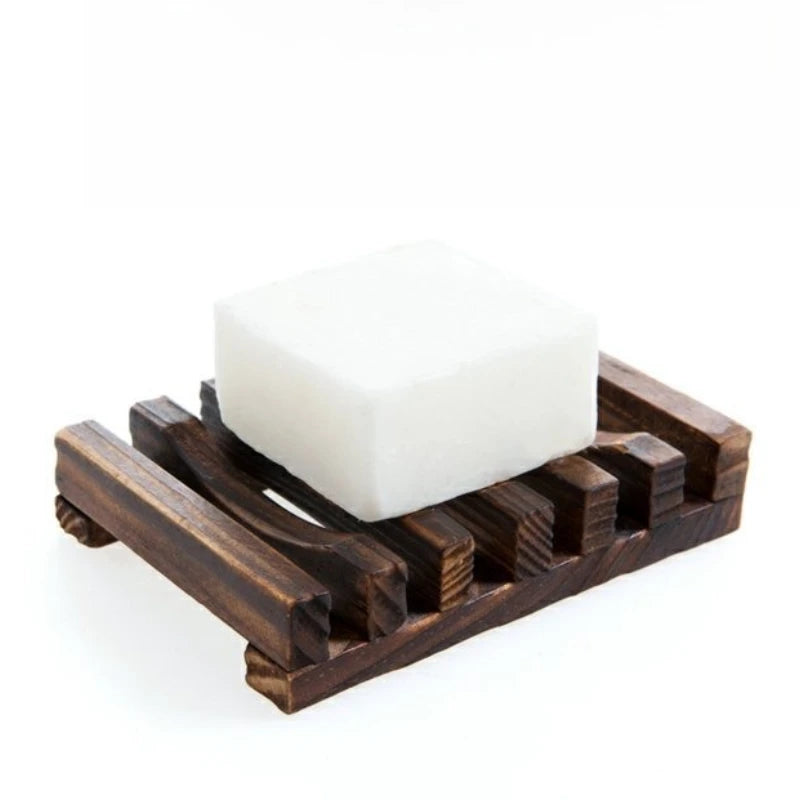 Carbonized Bamboo Soap Dish with Drainage – Non-Slip Soap Tray