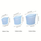 Reusable Silicone Food Bags, Stand-Up Leakproof Zip Seal – Set of 3