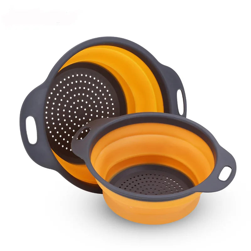 Collapsible Silicone Colander – Foldable Fruit & Vegetable Washing Basket