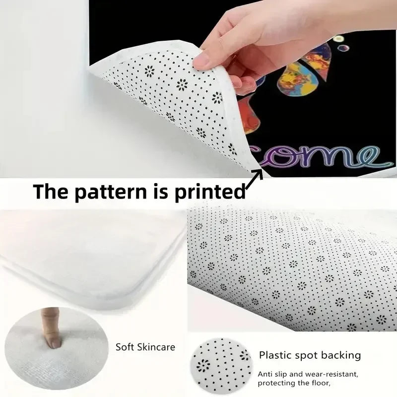 Washable Geometric Area Rug for Living Room and Bedroom