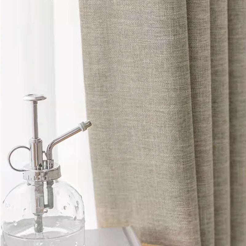 Asazal Linen Look Blackout Curtains Living Room Bedroom Full Shading Drapes