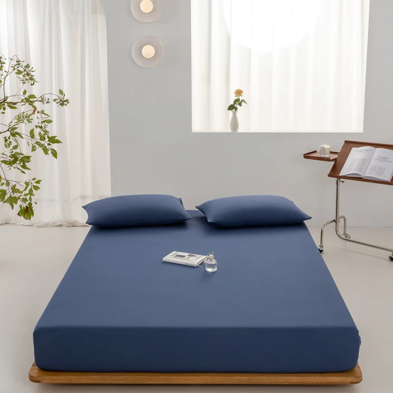 400TC 100% Cotton Fitted Sheet Soft Breathable Deep Pocket Single Double Queen King