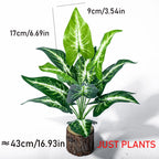 Artificial Monstera Plant with Tropical Faux Palm Leaves 43cm