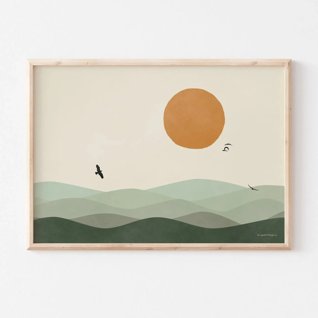 Japanese Alps Sunrise Canvas Wall Art Set of 3 – Abstract Landscape Prints