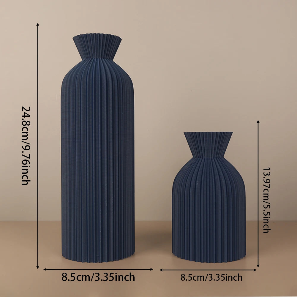 Minimalist Striped Waisted Vase | Nordic Wabi-Sabi Home Decor