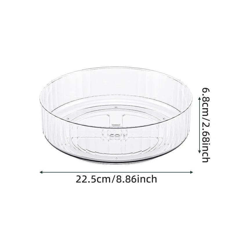 360° Rotating Lazy Susan Organizer – Clear Turntable for Fridge & Pantry